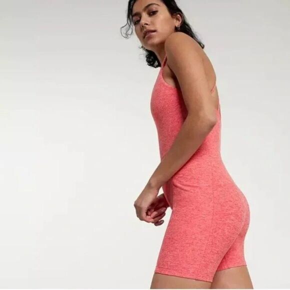 CALIA Women's Aquatic Coral Heather Crossback Strap Lustralux 5” Bodysuit Size M - Picture 3 of 9